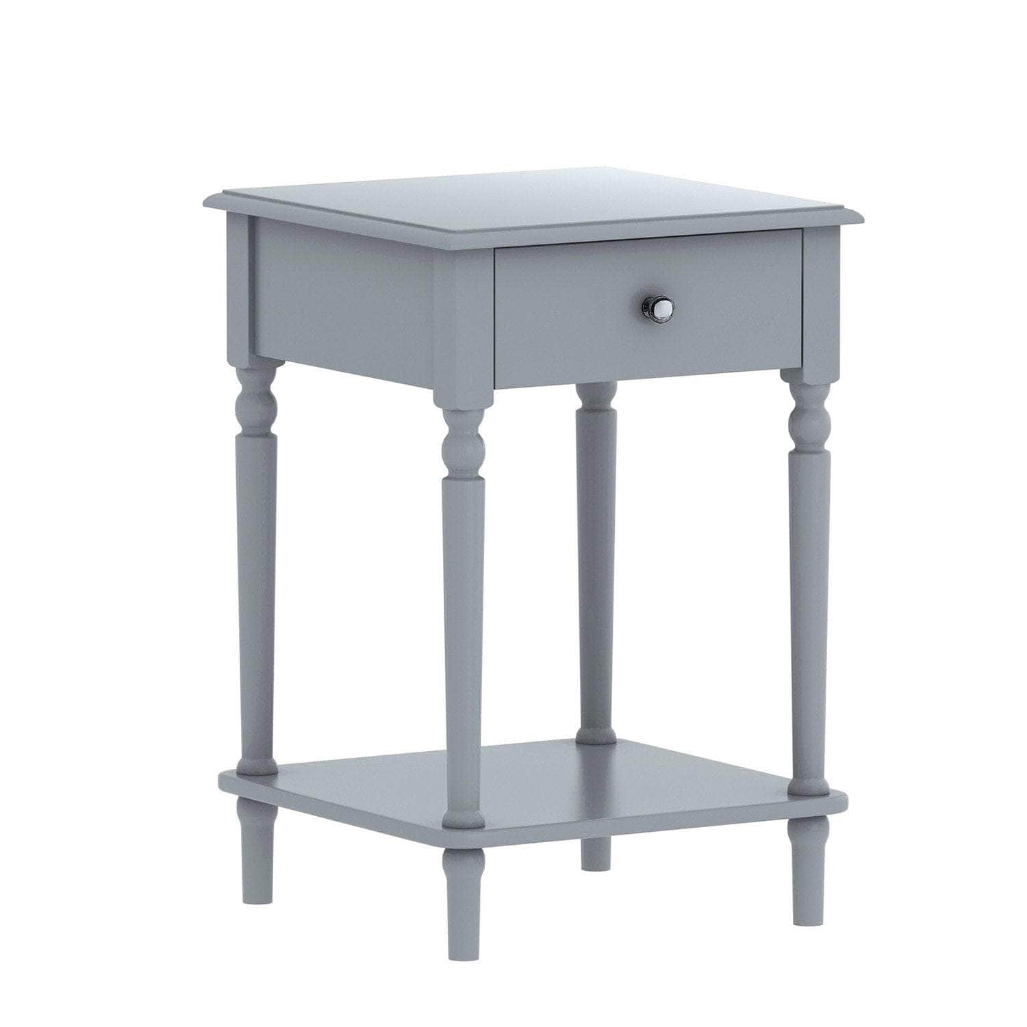 Grey Bedside Table with Convenient Drawer