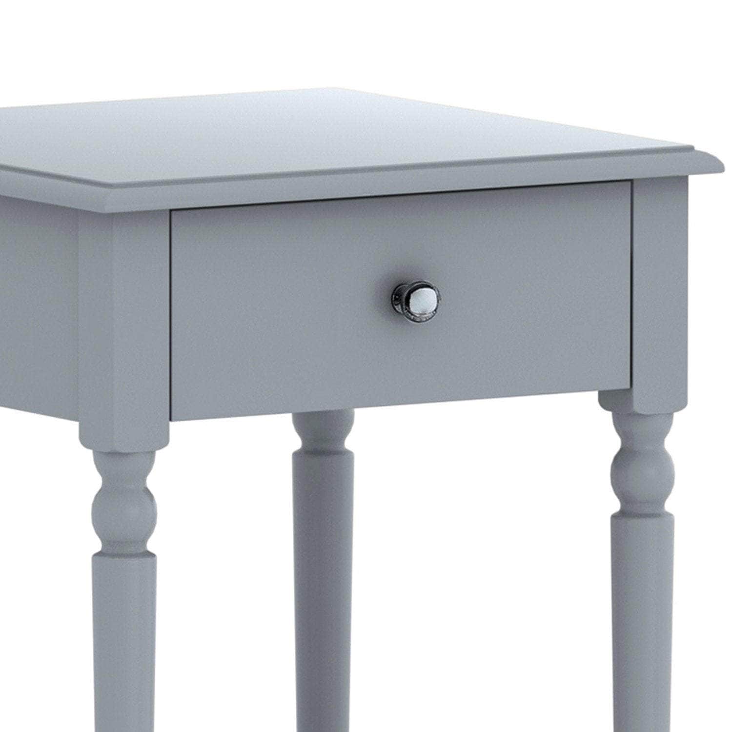 Grey Bedside Table with Convenient Drawer