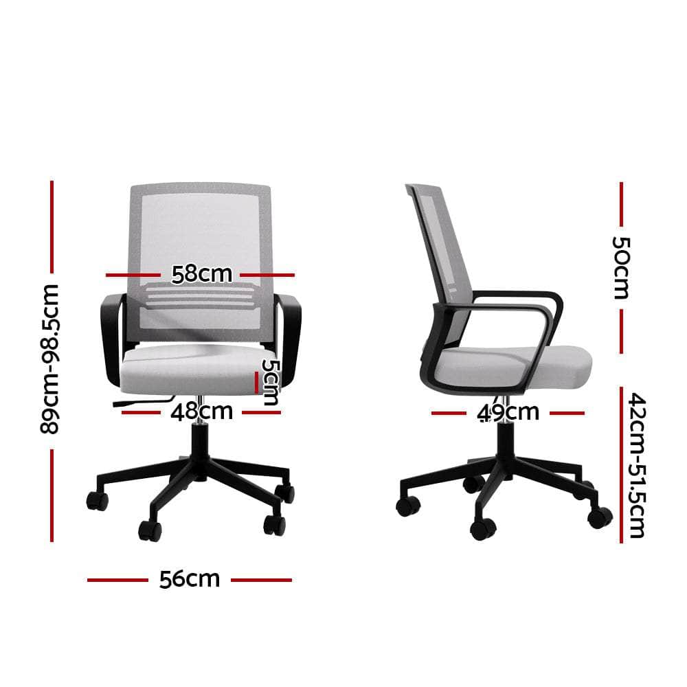 Grey/Black Mid Back Marvel Mesh Office Chair for Work and Gaming