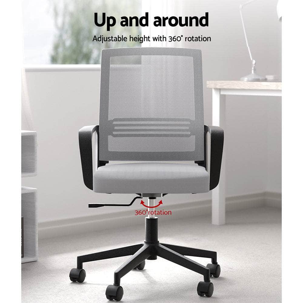 Grey/Black Mid Back Marvel Mesh Office Chair for Work and Gaming