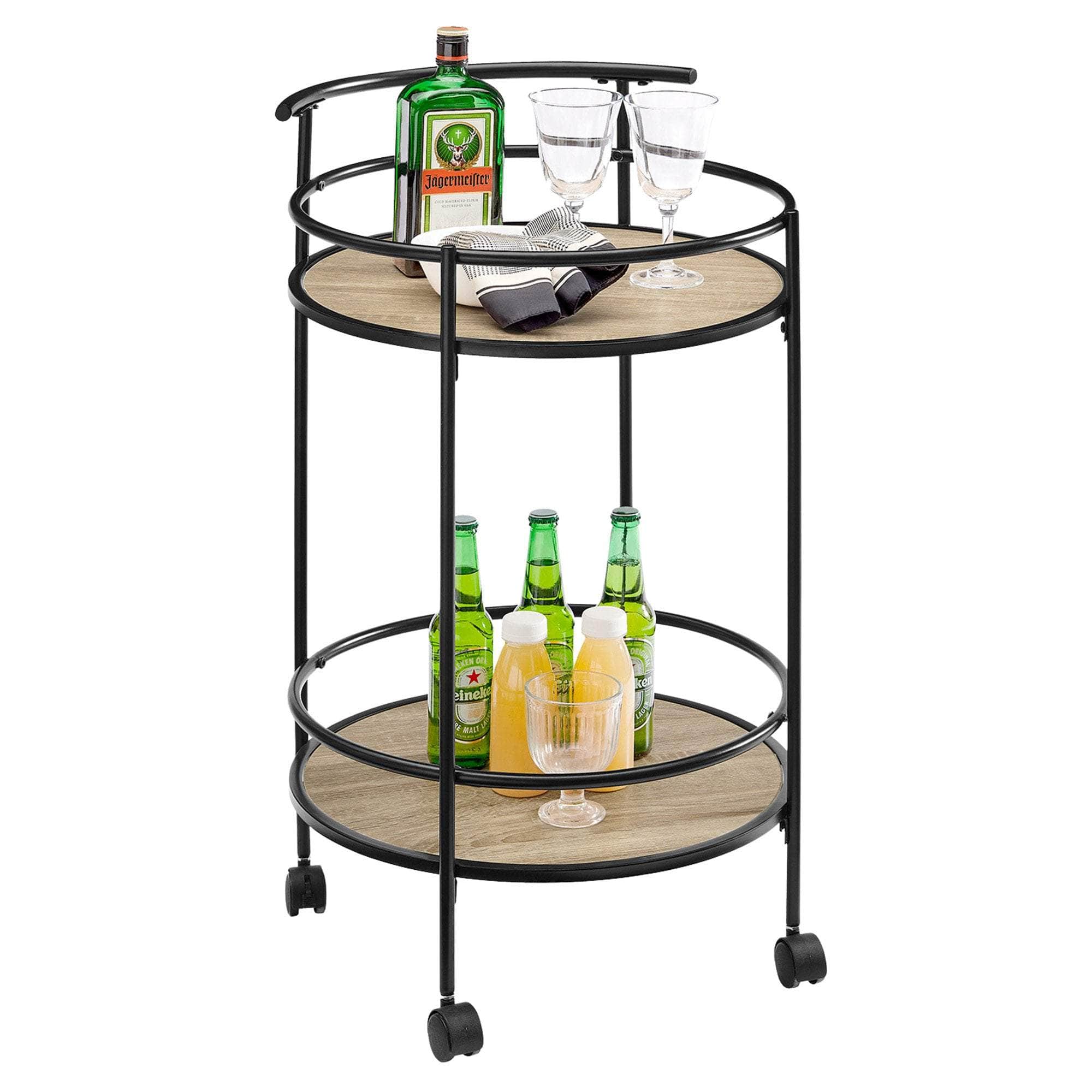 Grey Oak Mini Bar Cart Caddy