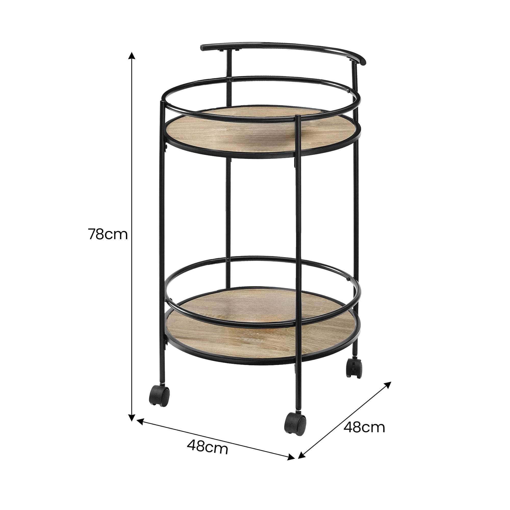 Grey Oak Mini Bar Cart Caddy