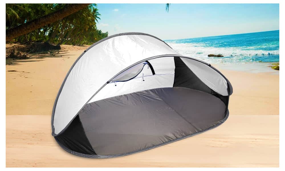Grey Pop-Up Camping Tent Portable Beach Hiking Sun Shade Shelter