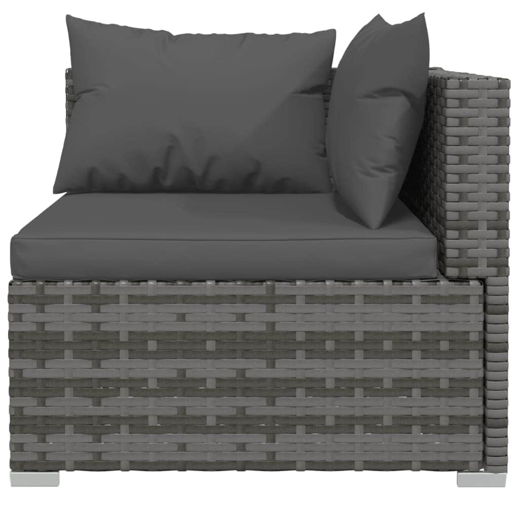 Grey Rattan Elegance: 12-Piece Garden Lounge Set with Plush Cushions