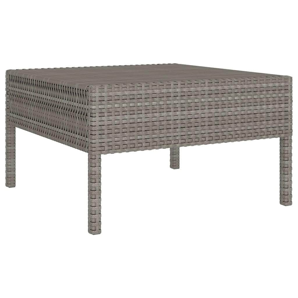 Grey Rattan Retreat: 6-Piece Garden Lounge Set with Plush Cushions