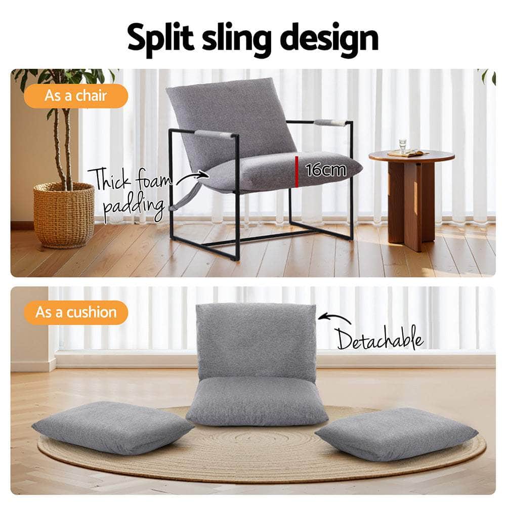 Grey Sling Armchair Lounge Chair – Comfortable Armchair Design