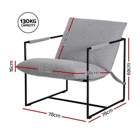 Grey Sling Armchair Lounge Chair – Comfortable Armchair Design