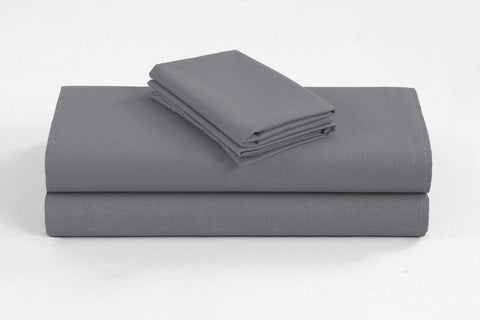 Linen 1200Tc Organic Cotton Single Grey Bed Sheet Set