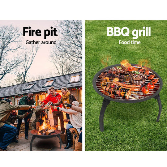 Fire Pit Bbq Charcoal Smoker Portable Outdoor Camping Pits - Grillz Inch Foldable Fireplace