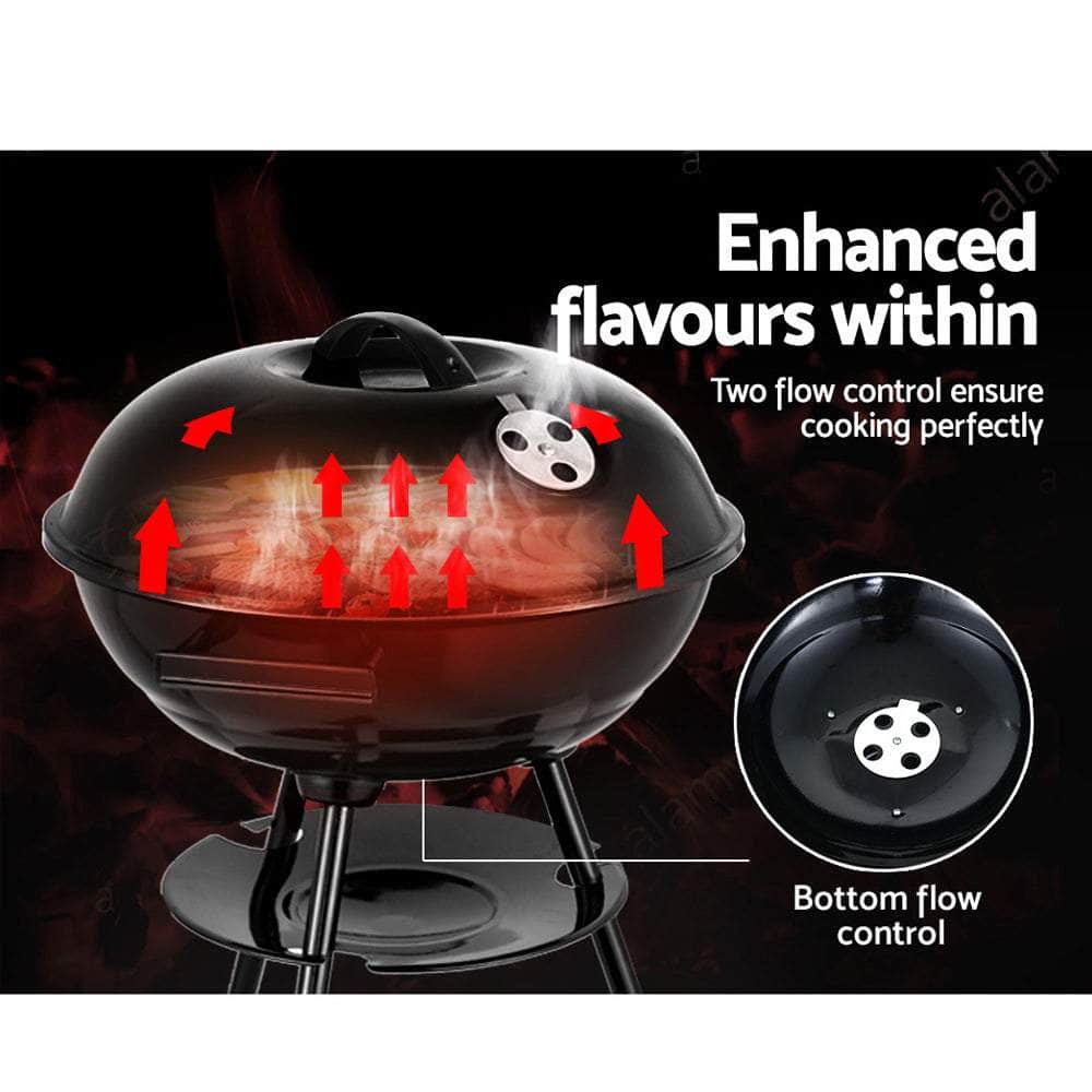 Grillz Charcoal BBQ Smoker Outdoor Camping Patio Barbeque Steel Oven