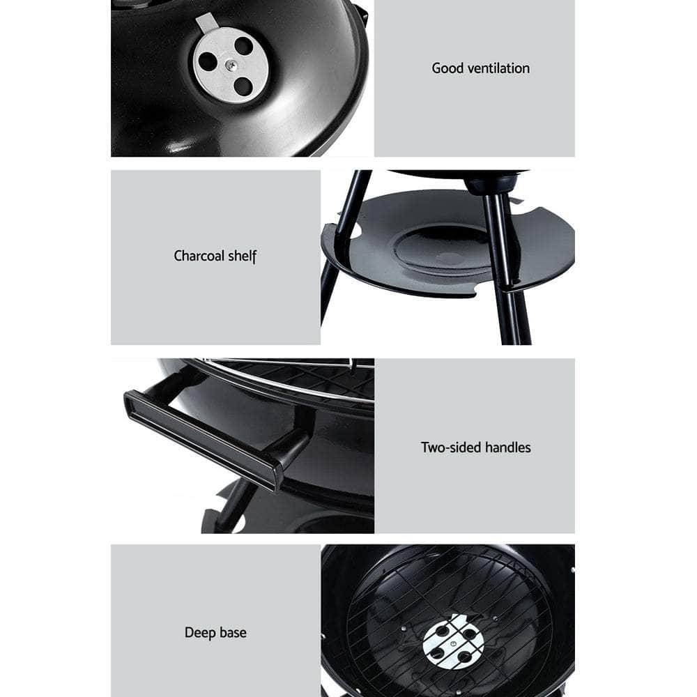 Grillz Charcoal BBQ Smoker Outdoor Camping Patio Barbeque Steel Oven