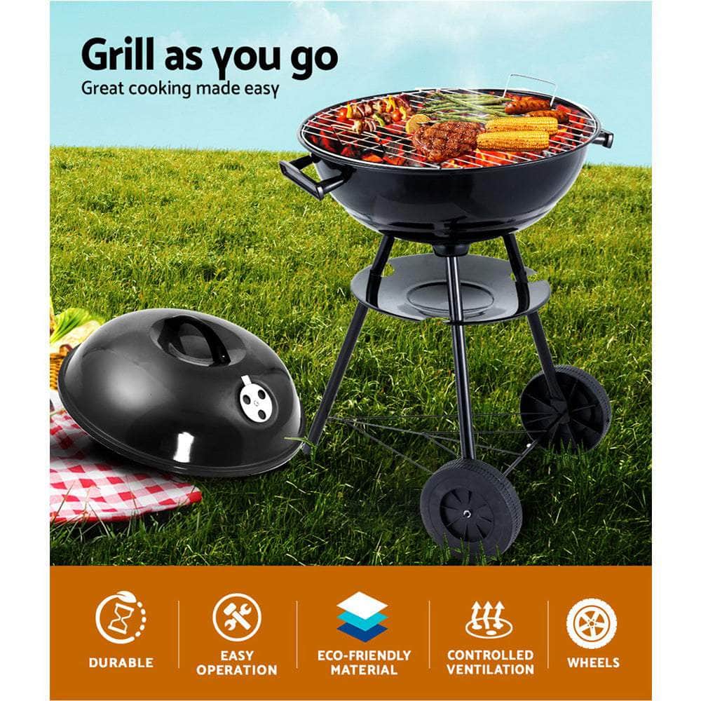 Grillz Charcoal BBQ Smoker Outdoor Camping Patio Barbeque Steel Oven