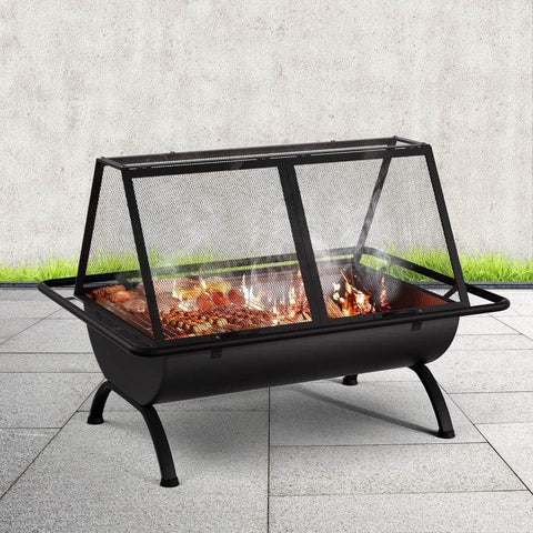 Grillz Fire Pit Bbq Grill Outdoor Fireplace Steel