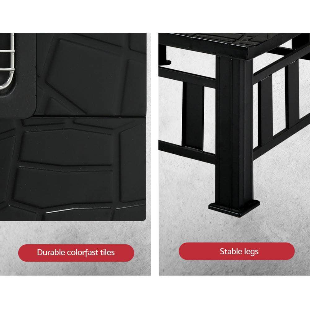 Grillz Outdoor Fire Pit BBQ Table Grill Fireplace Stone Pattern