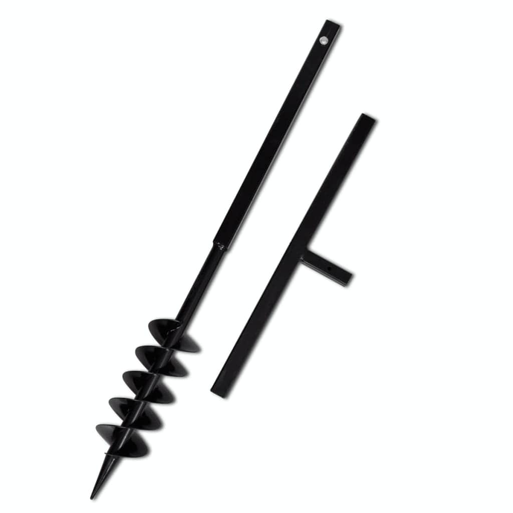 Ground Drill with Handle Auger Bit 100 mm Double Spirals Steel Black | Afterpay | zip | laybuy | latitude