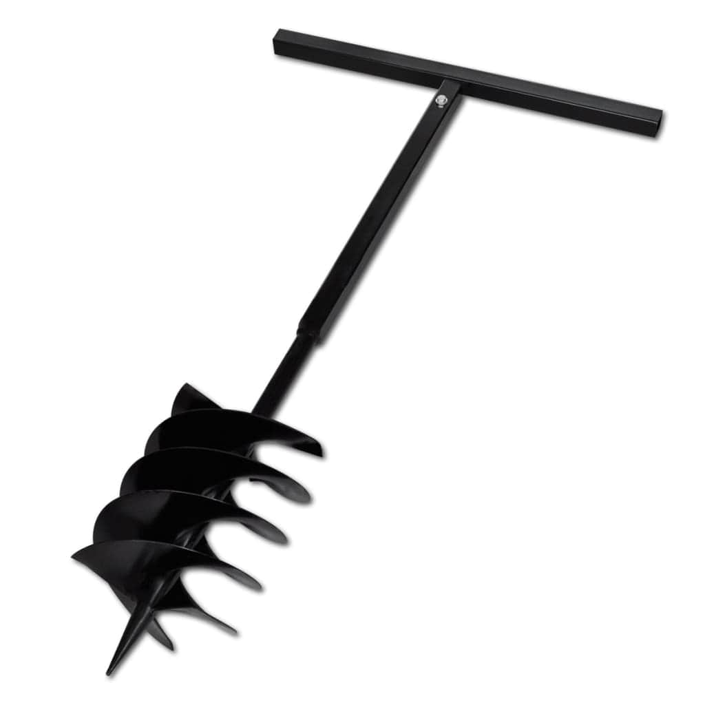 Ground Drill with Handle Auger Bit 200 mm Three Spirals Steel Black | Afterpay | zip | laybuy | latitude