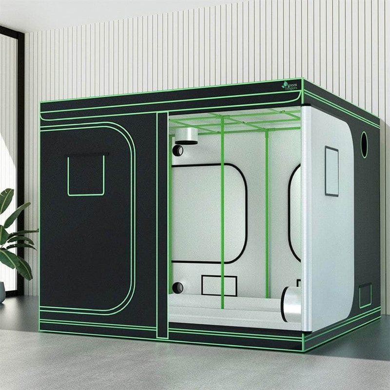 Grow Tent Kits 240x240x200cm Hydroponics Indoor Grow System Black with Greenhouses & Accessories