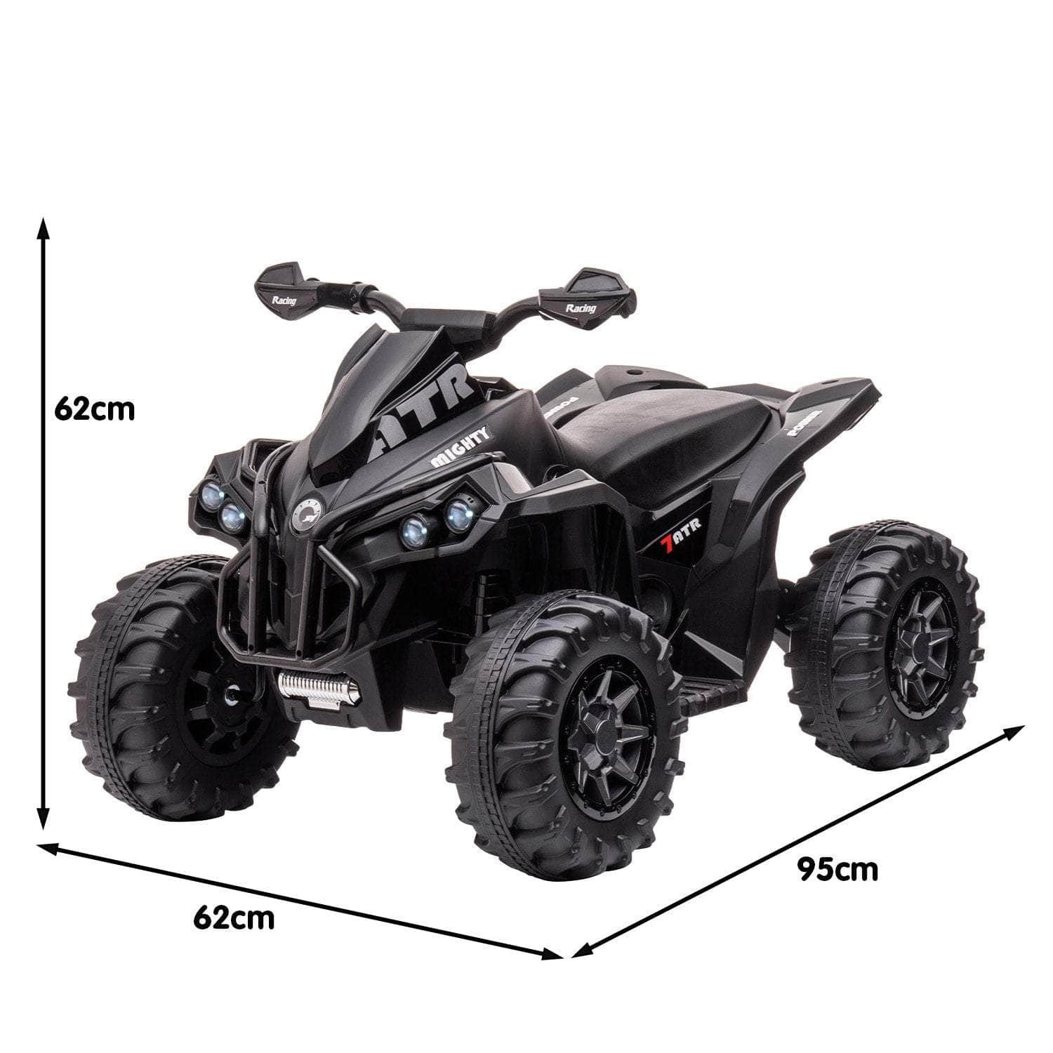 Black colour - GTS99 Kids Toy Electric Ride On Quad Bike 50W ATV - Black