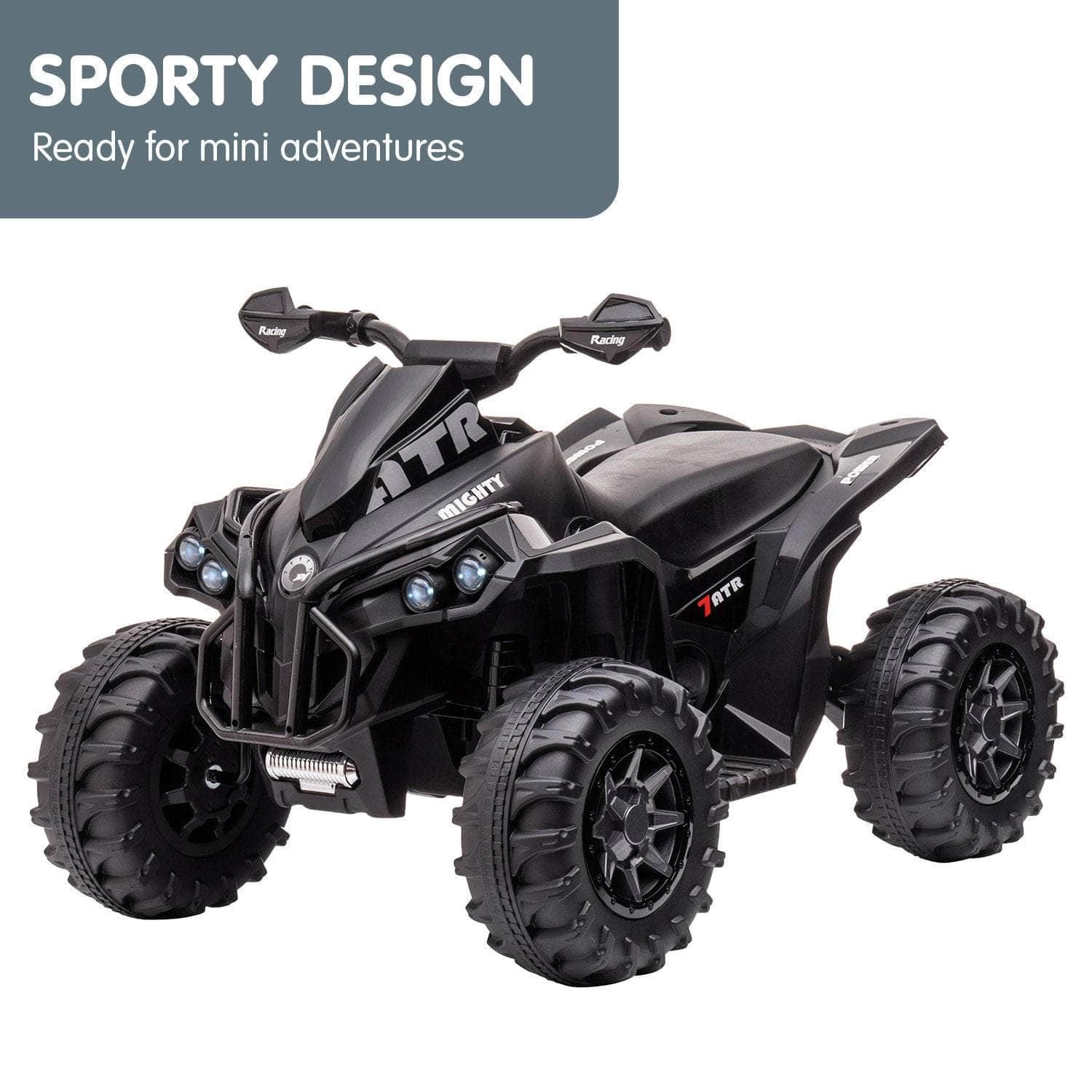 outdoor toys - GTS99 Kids Toy Electric Ride On Quad Bike 50W ATV - Black