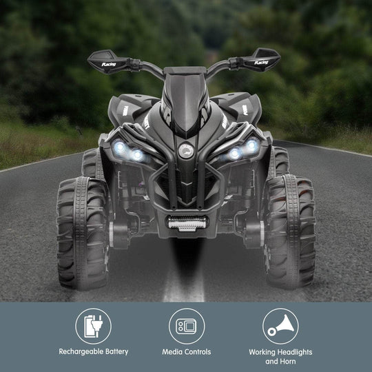 GTS99 Kids Toy Electric Ride On Quad Bike 50W ATV - Black | Black colour