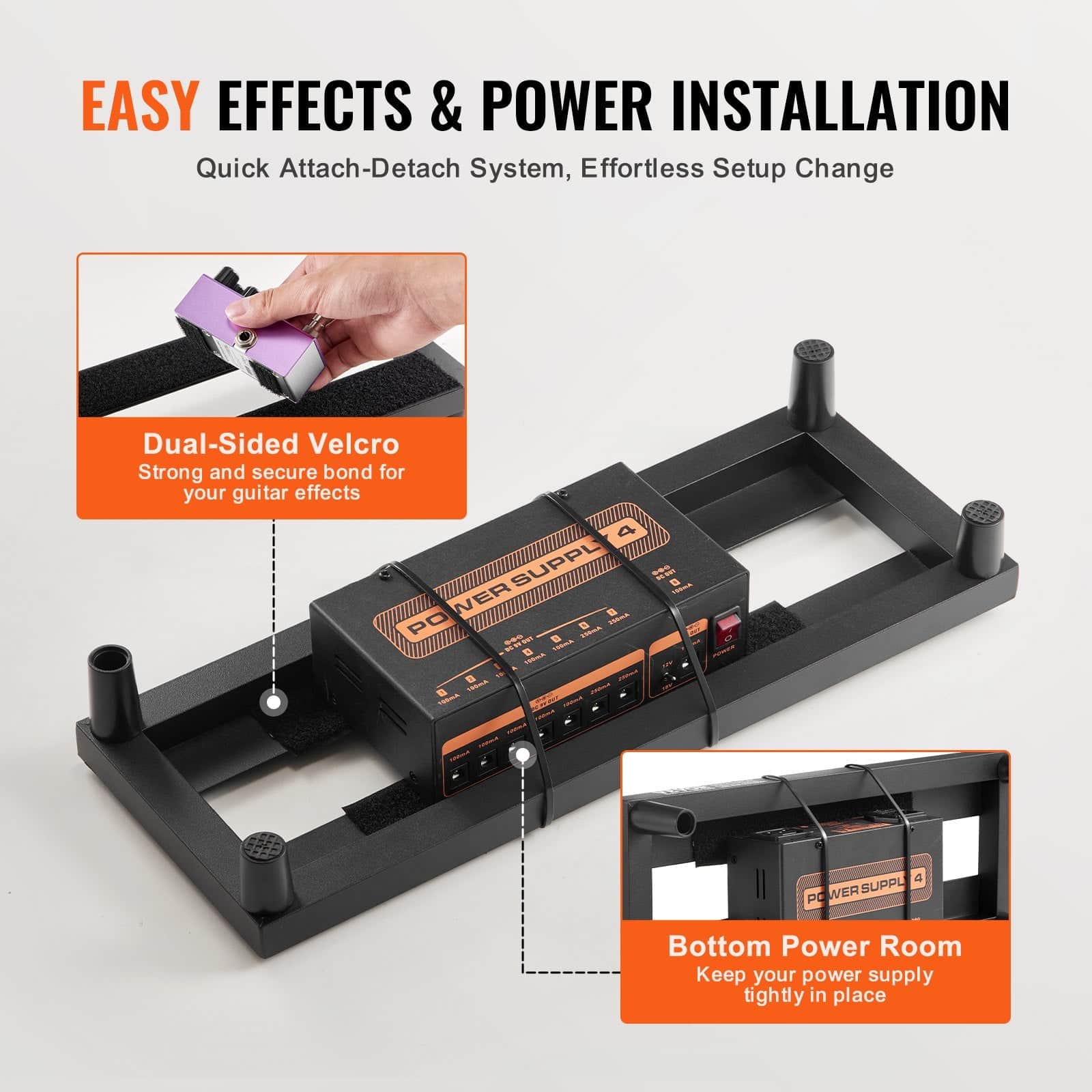 Guitar Pedal Board 15'' X 5.7'' Aluminum Alloy 0.8 Lbs Super Light