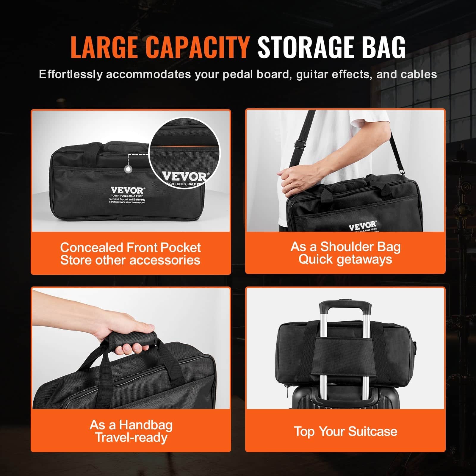 Guitar Pedal Board 15'' X 5.7'' Aluminum Alloy 0.8 Lbs Super Light