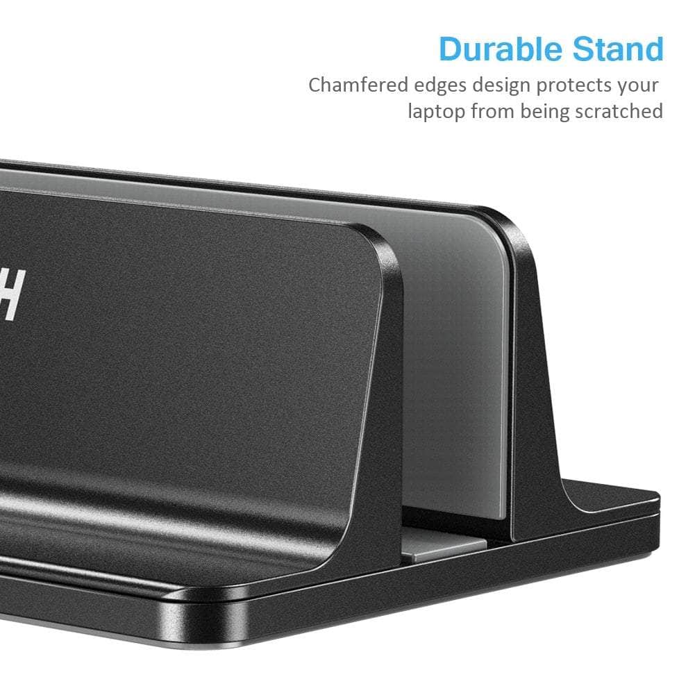 H038-Bk Desktop Aluminum Stand With Adjustable Dock Size For Laptops And Tablets