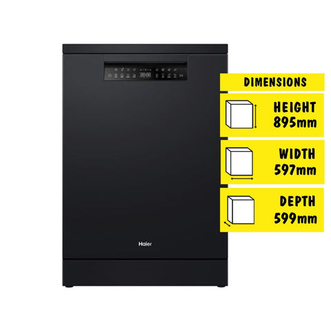 Haier 15-Place Setting Freestanding Dishwasher (Black)