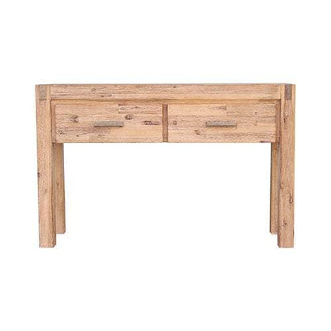 Hall Table 2 Storage Drawers Solid Acacia Wooden Frame Hallway In Oak Color