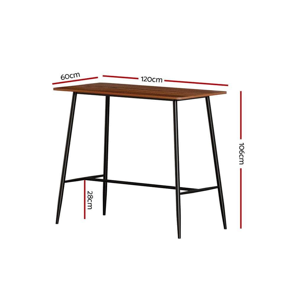 Wood finish - Industrial High Wood Bar Table Perfect for Dining, Kitchen, and Pub Environments