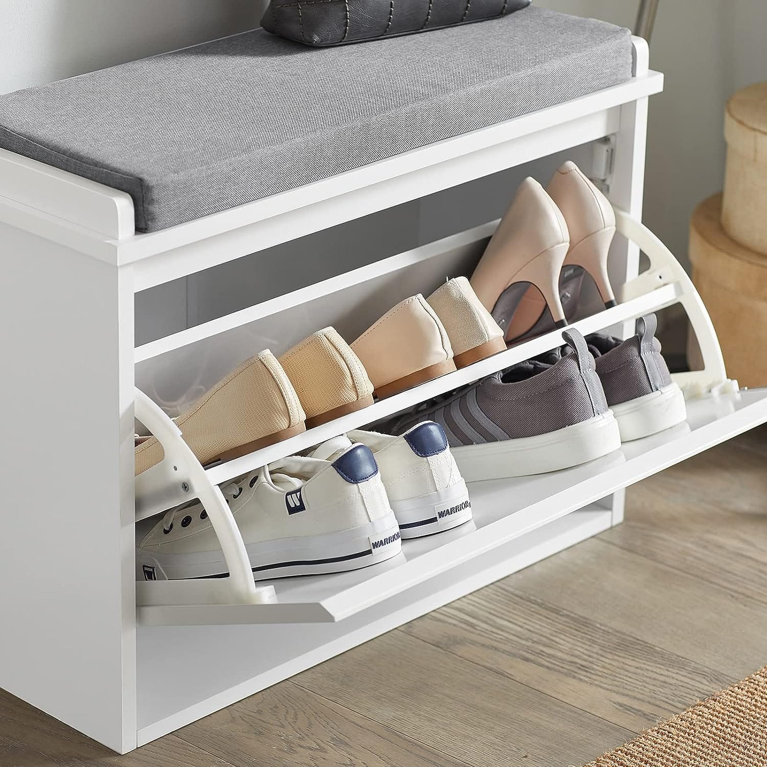 Hallway Shoe Bench Rack Cabinet Seat Cushion with Shoe Storage