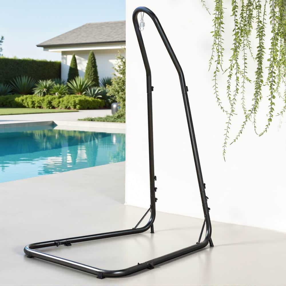 Hammock Chair Stand Heavy Duty Steel Frame Black