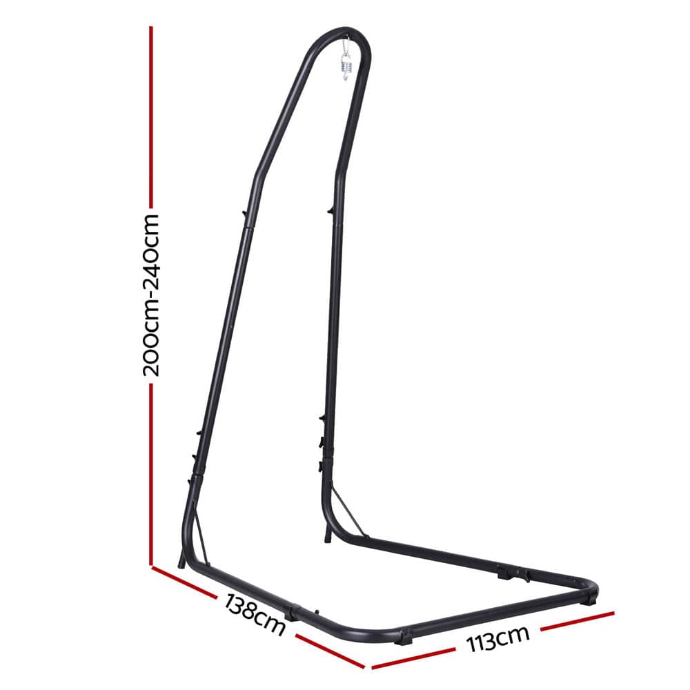 Hammock Chair Stand Heavy Duty Steel Frame Black