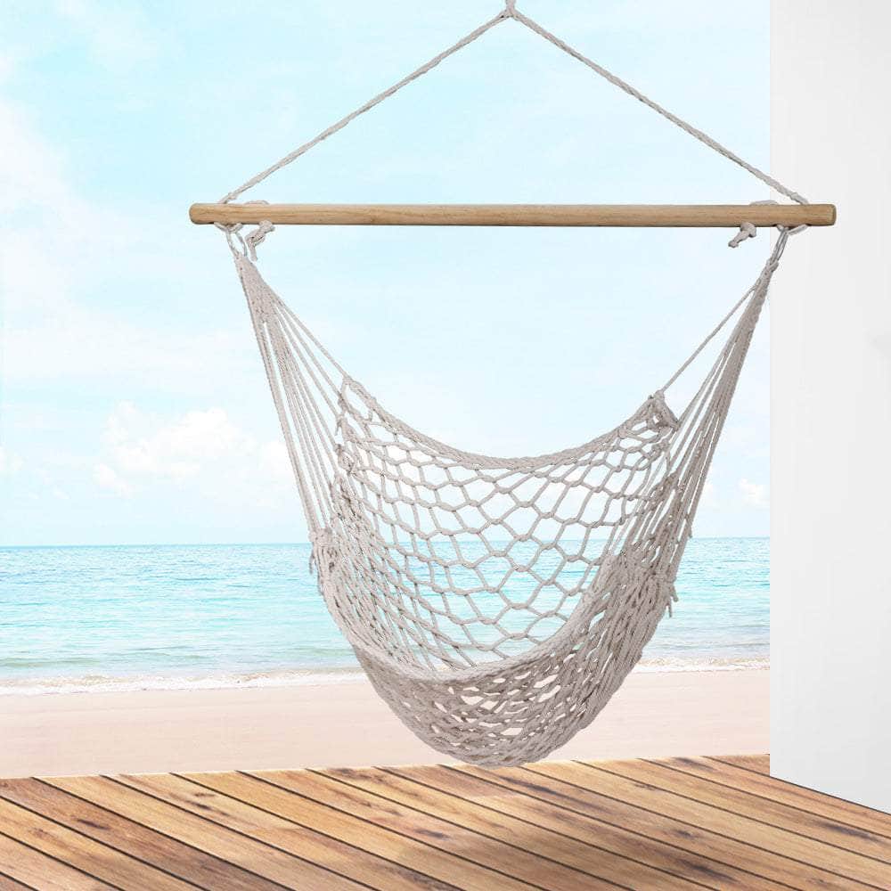 Hammock Chair Swing Camping Mesh Cream