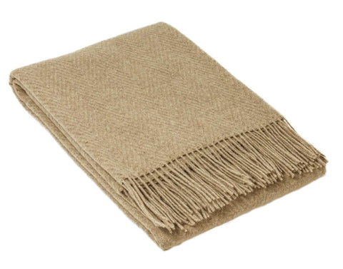 Hampton Throw - Merino Wool Blend - Camel/Ochre