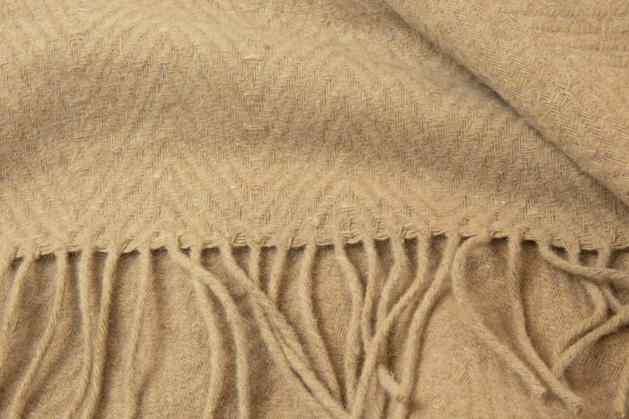 Hampton Throw - Merino Wool Blend - Camel/Ochre