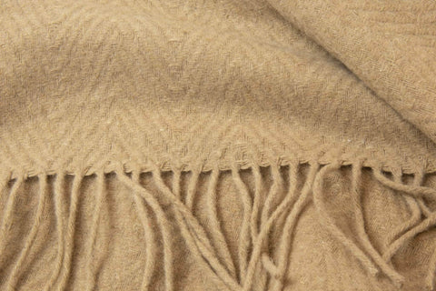 Hampton Throw - Merino Wool Blend - Camel/Ochre