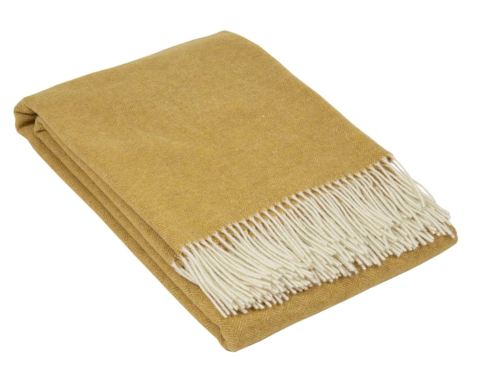 Hampton Throw - Merino Wool Blend - Camel/Ochre