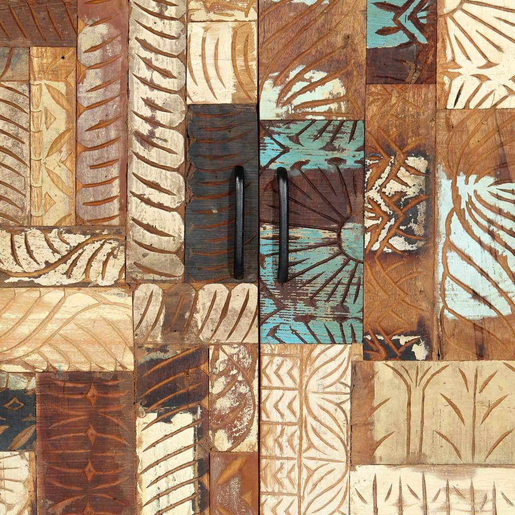 Hand Carved Highboard Solid Reclaimed Wood