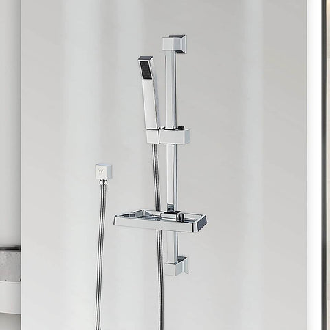 Hand Held Shower Rail Soap Dish Bathroom Set