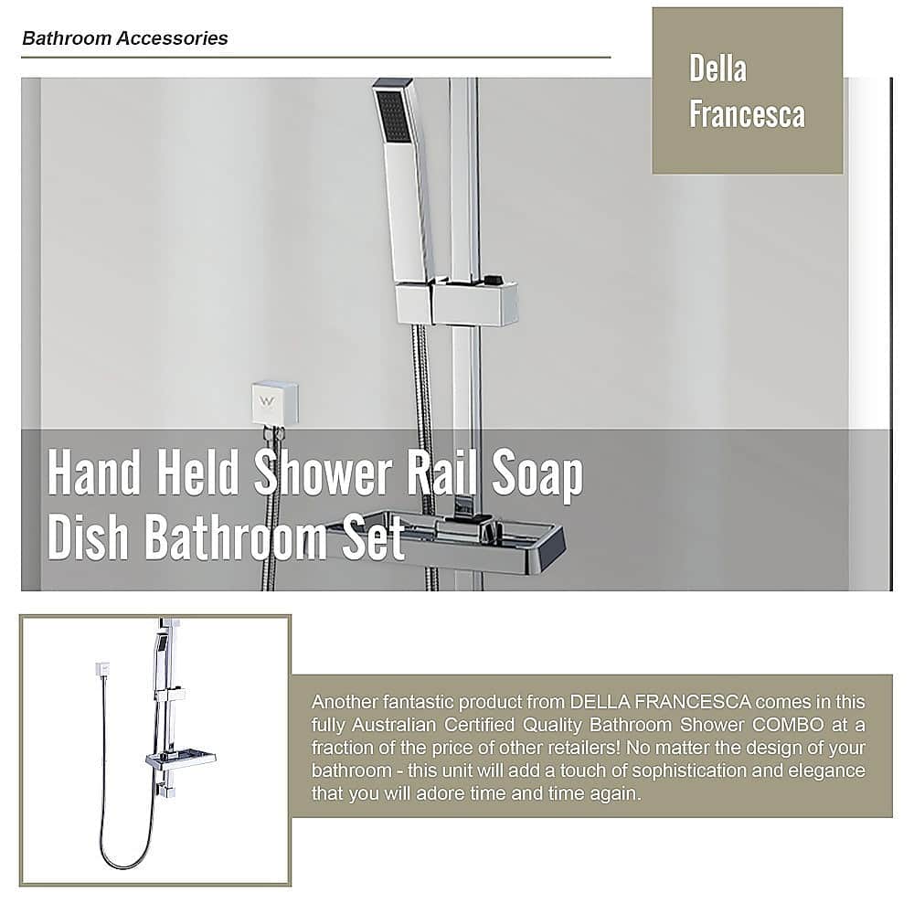 Hand Held Shower Rail Soap Dish Bathroom Set