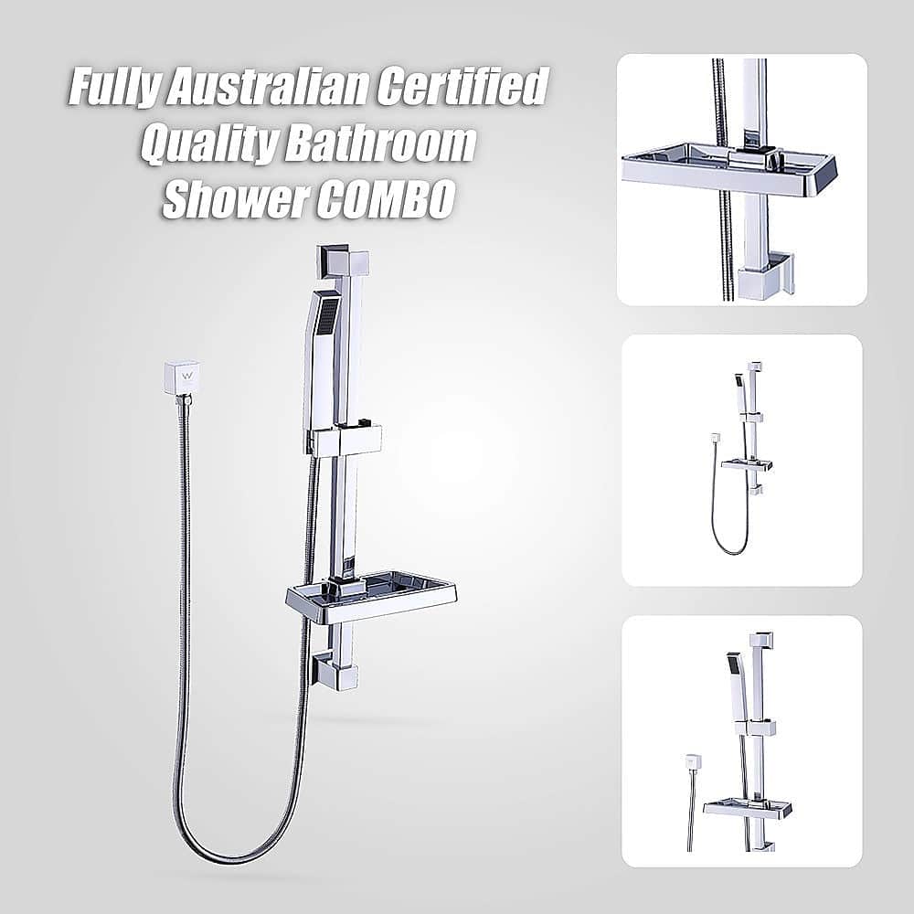 Hand Held Shower Rail Soap Dish Bathroom Set