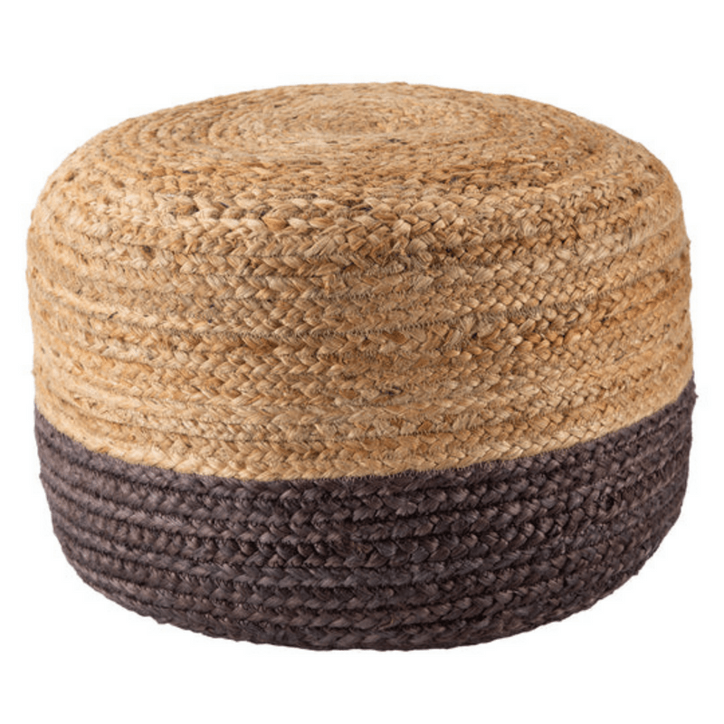 Handcrafted Jute Cotton Pouf Ottoman - Versatile and Comfortable