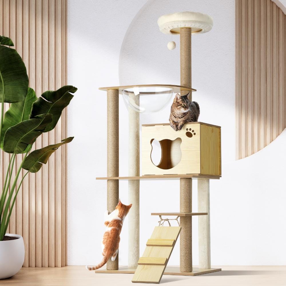 Handcrafted Wooden Cat Tree