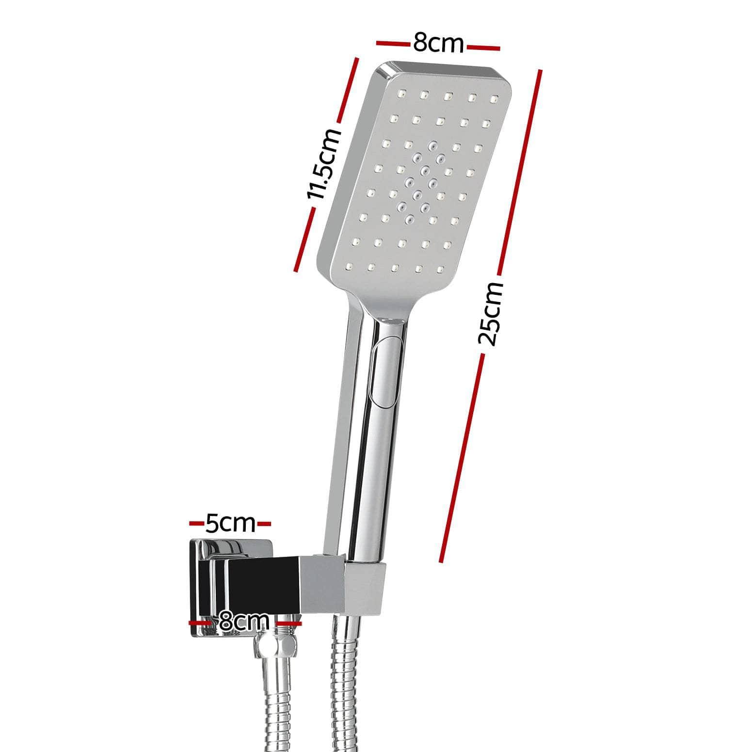 Handheld Shower Head Holder 3.1'' High Pressure Black/Silver