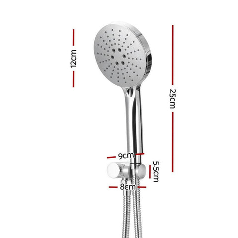 Handheld Shower Head Holder 4.7'' High Pressure Black/Silver