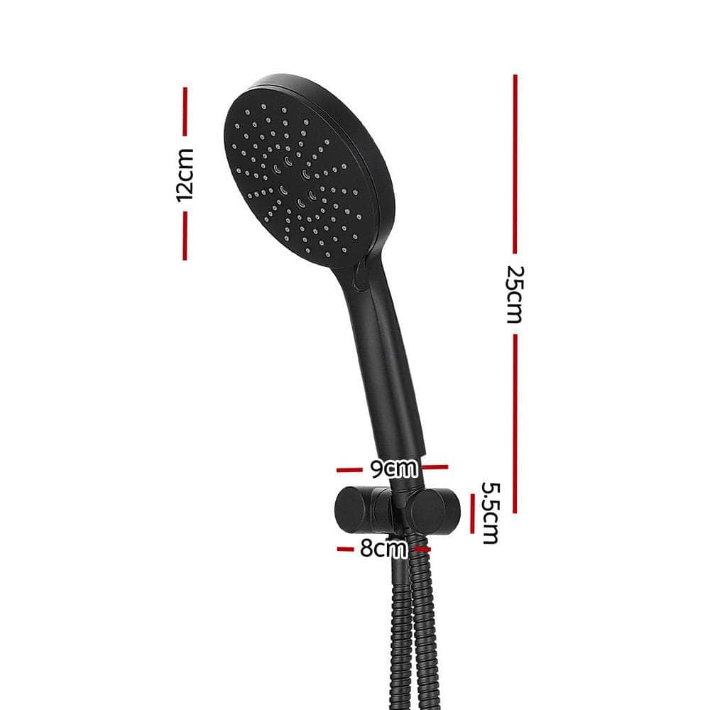 Handheld Shower Head Holder 4.7'' High Pressure Black/Silver