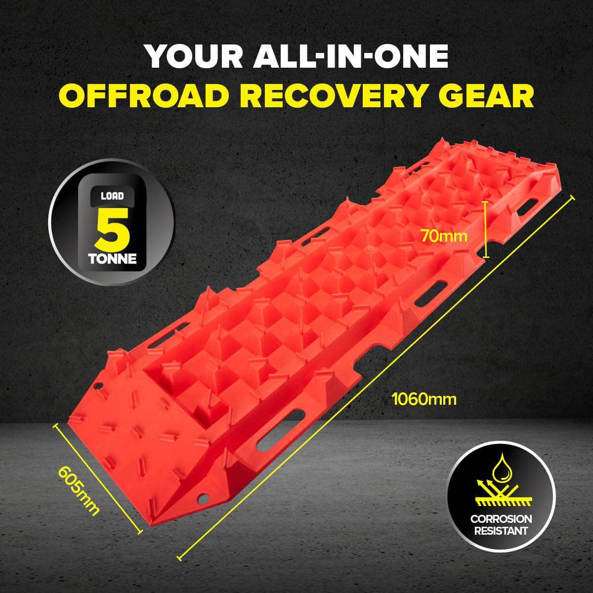 Handy Automotive 2Pce Recovery Tracks Double Edged Design Mud Sand 5 Ton Load