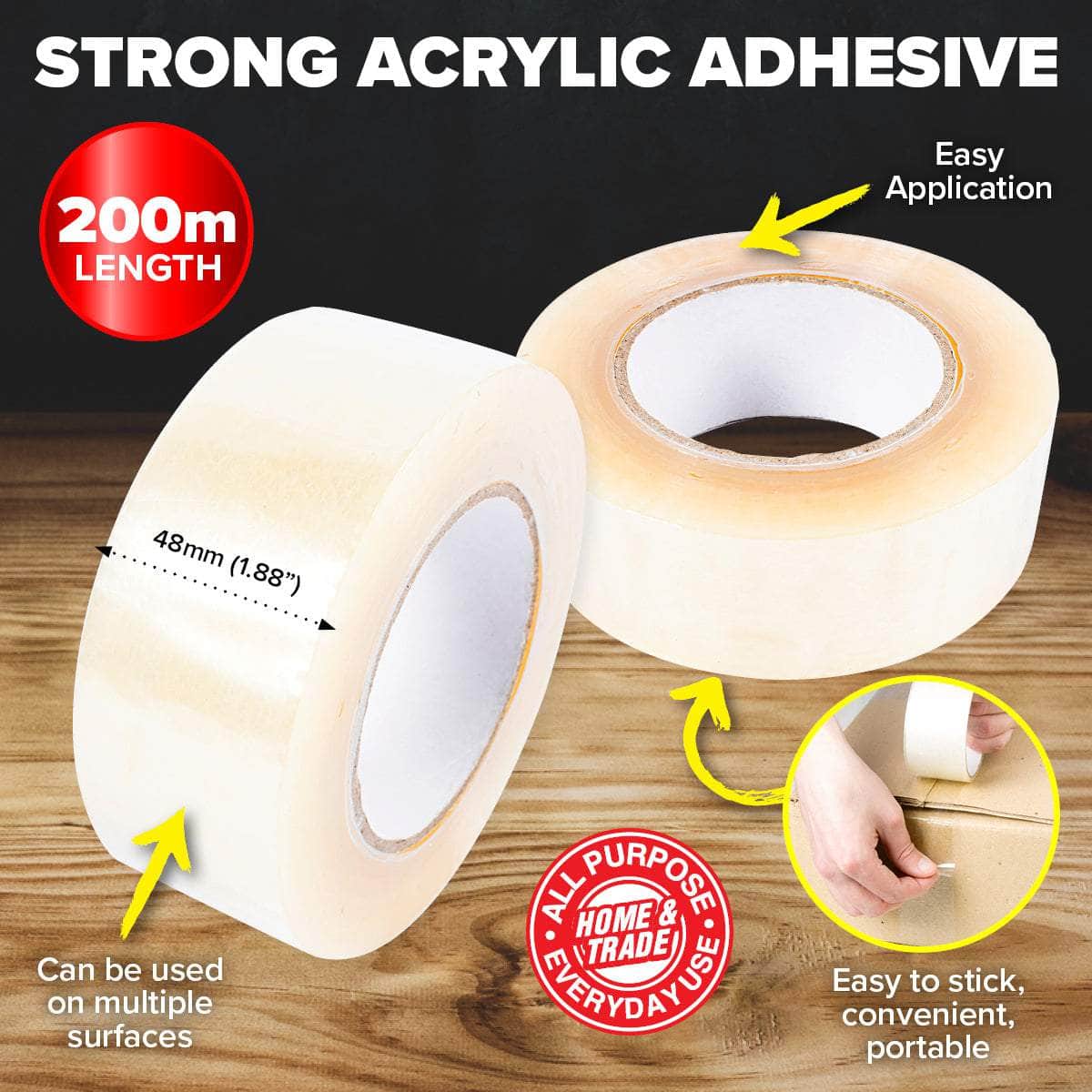 Handy Hardware 24Pce Packaging Tape Clear Multipurpose