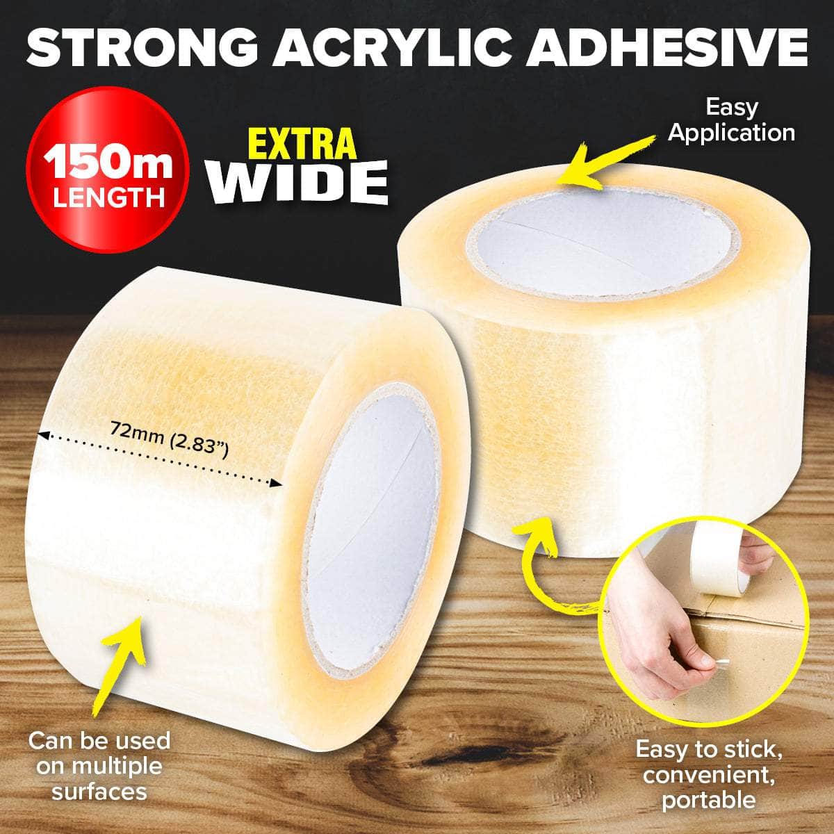 Handy Hardware 24Pce Packaging Tape Clear Multipurpose Extra Wide